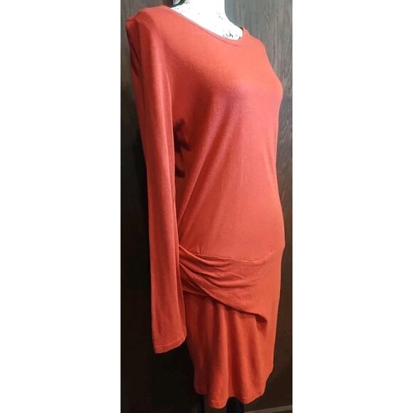 Vanessa Bruno Athe red gathered drop waist long sleeve Sweater dress Medium soft - Picture 2 of 5